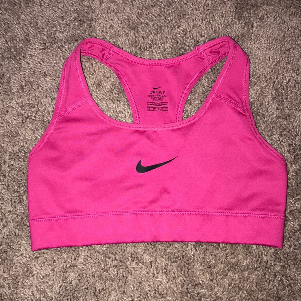 Pink Nike dri-fit sports bra